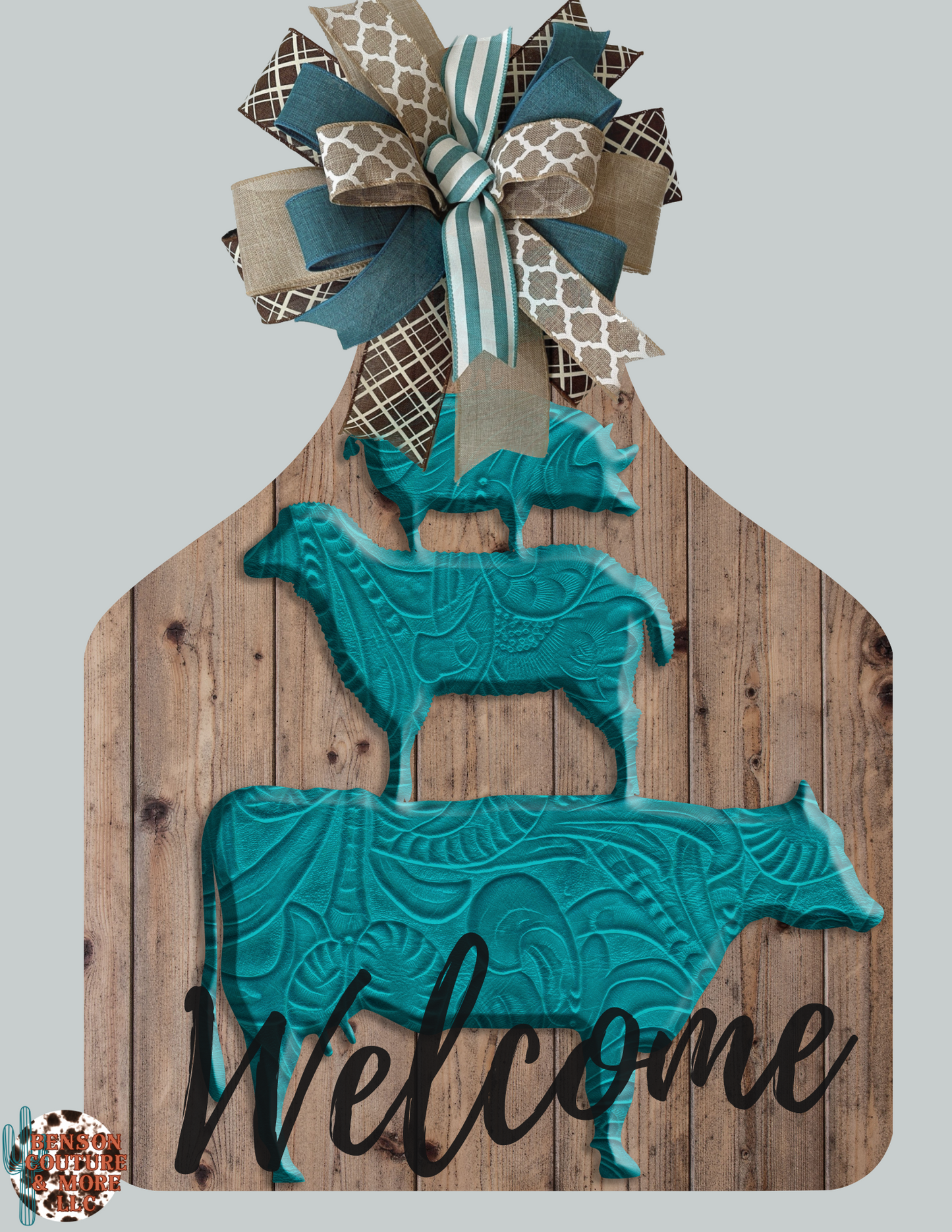 Farmhouse Cattle Tag Door Hanger