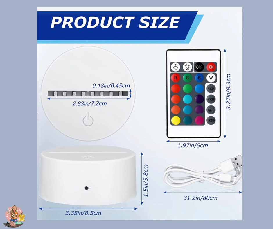 Circle Sublimation Acrylic LED Color Changing Photo Stand