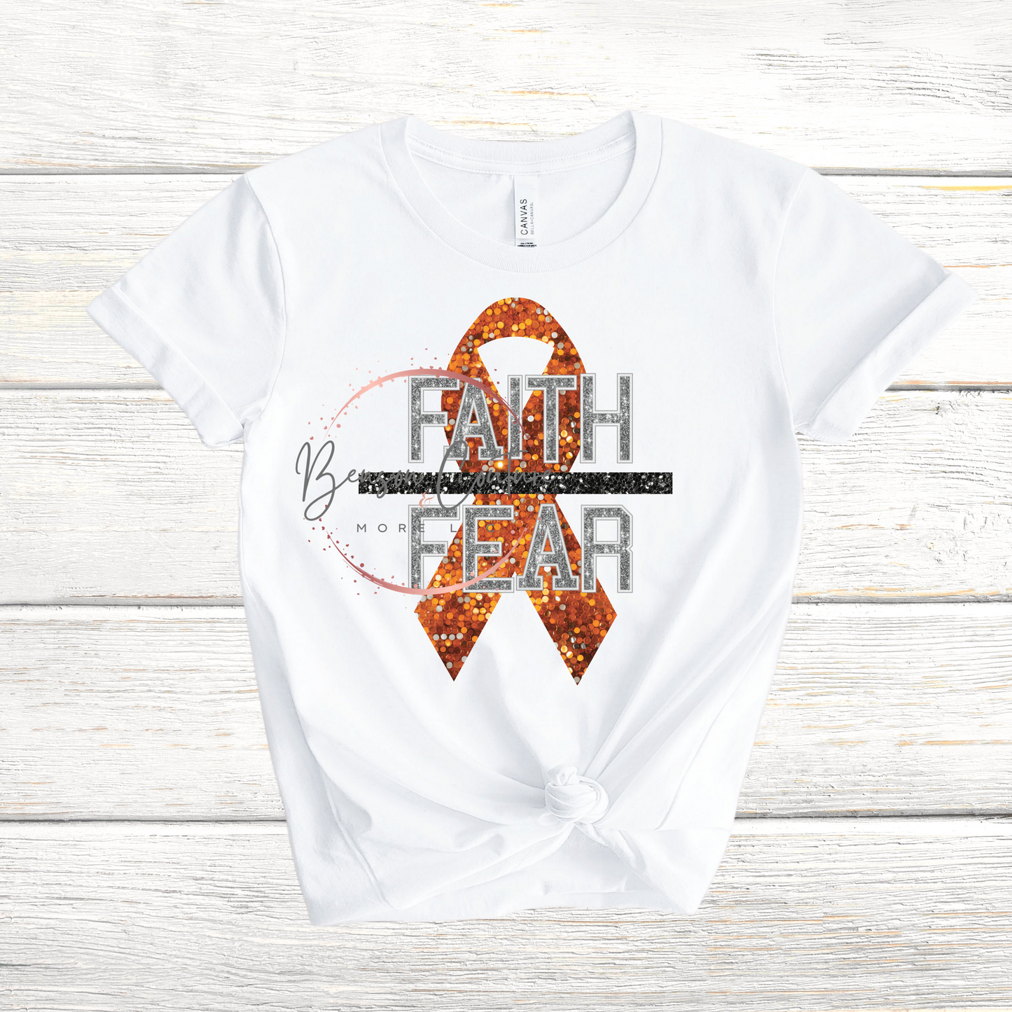 Faith Over Fear-Orange Ribbon