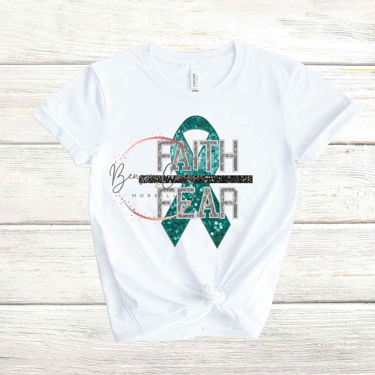 Faith Over Fear-Teal Ribbon