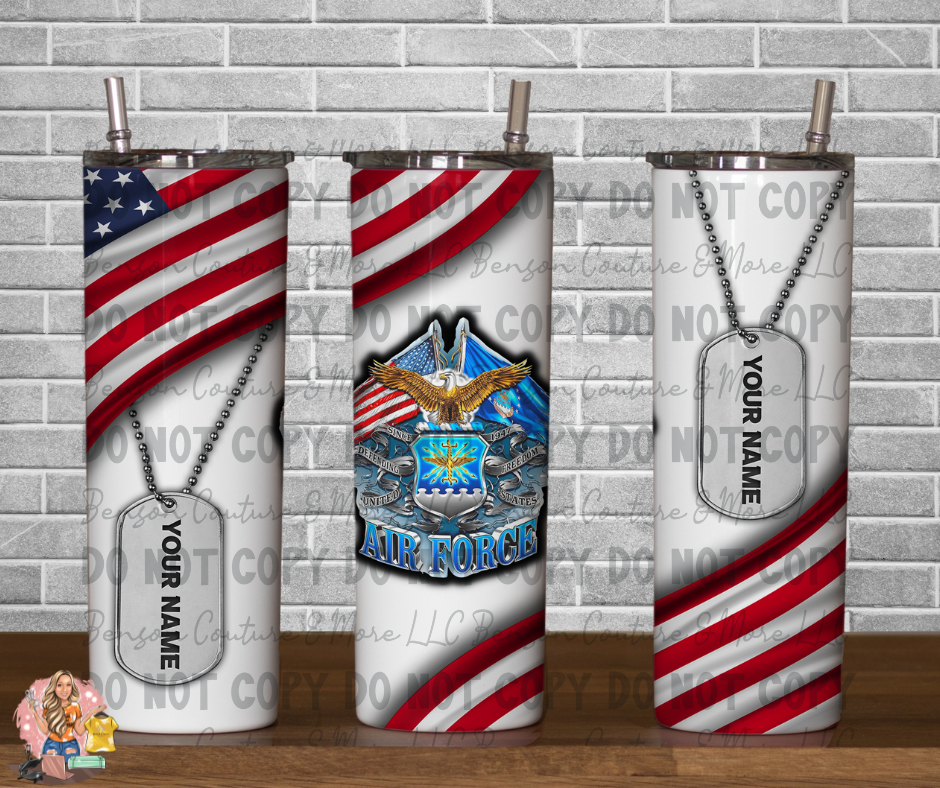 Customizable Air Force-Tumbler