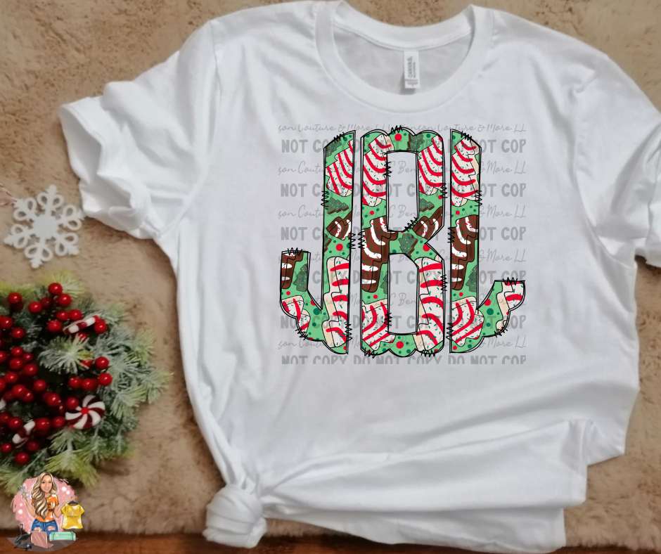 Christmas "Little Debbie Cakes"Monogram