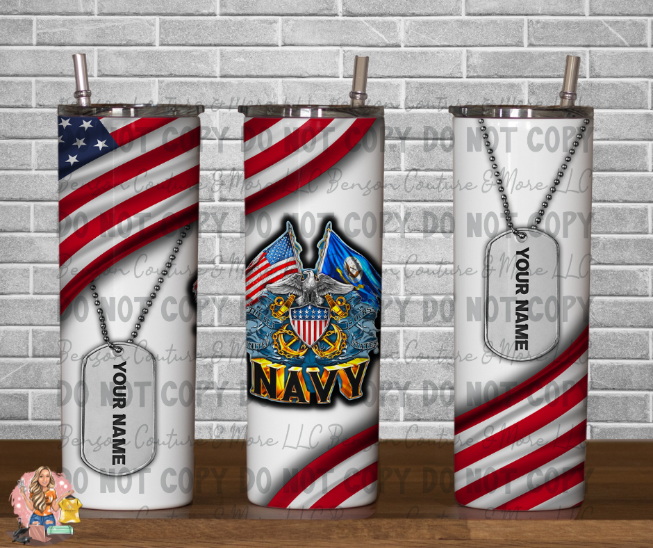 Customizable Navy-Tumbler
