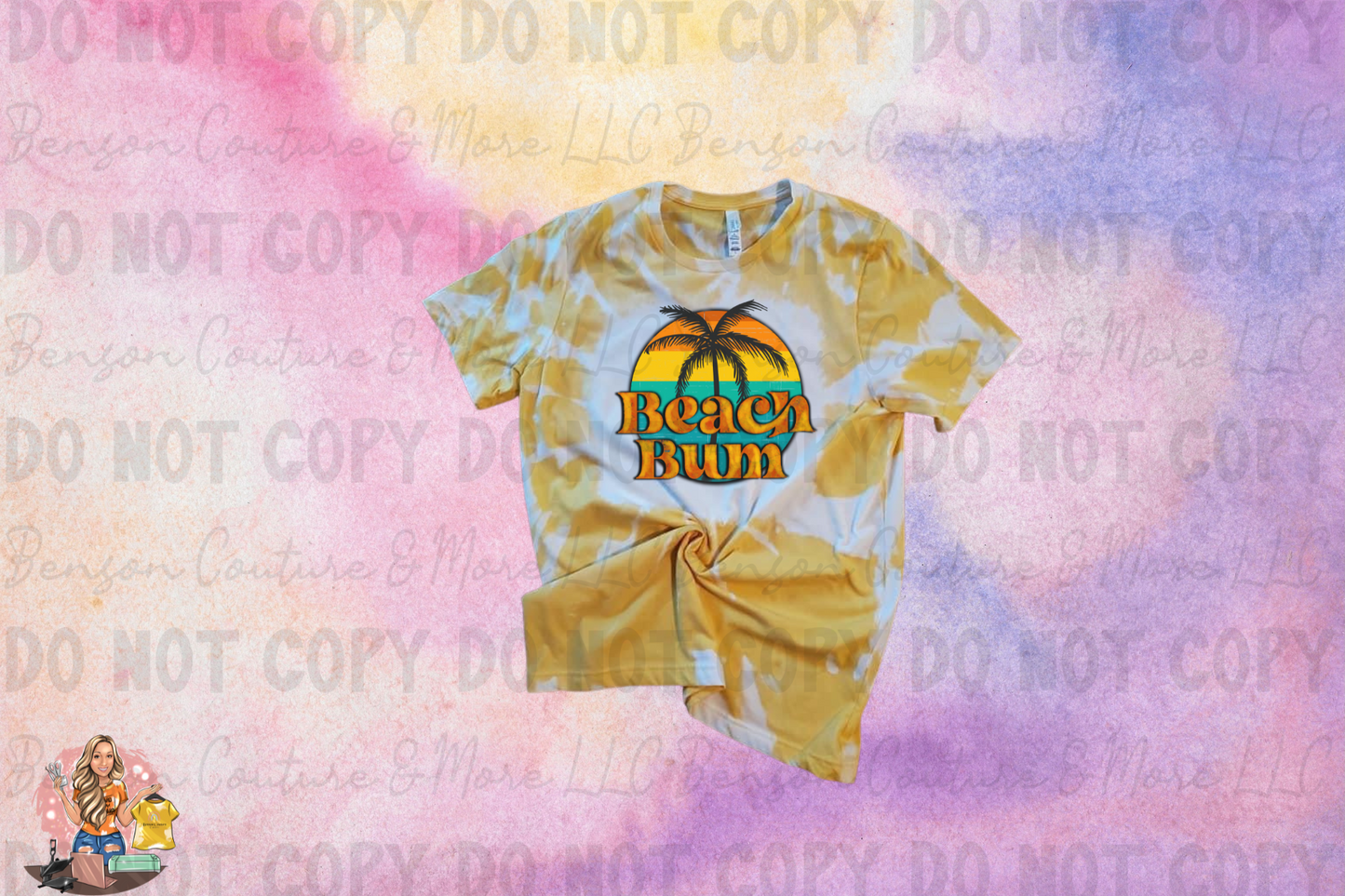 Beach Bum-Bleached Sublimation T-Shirt