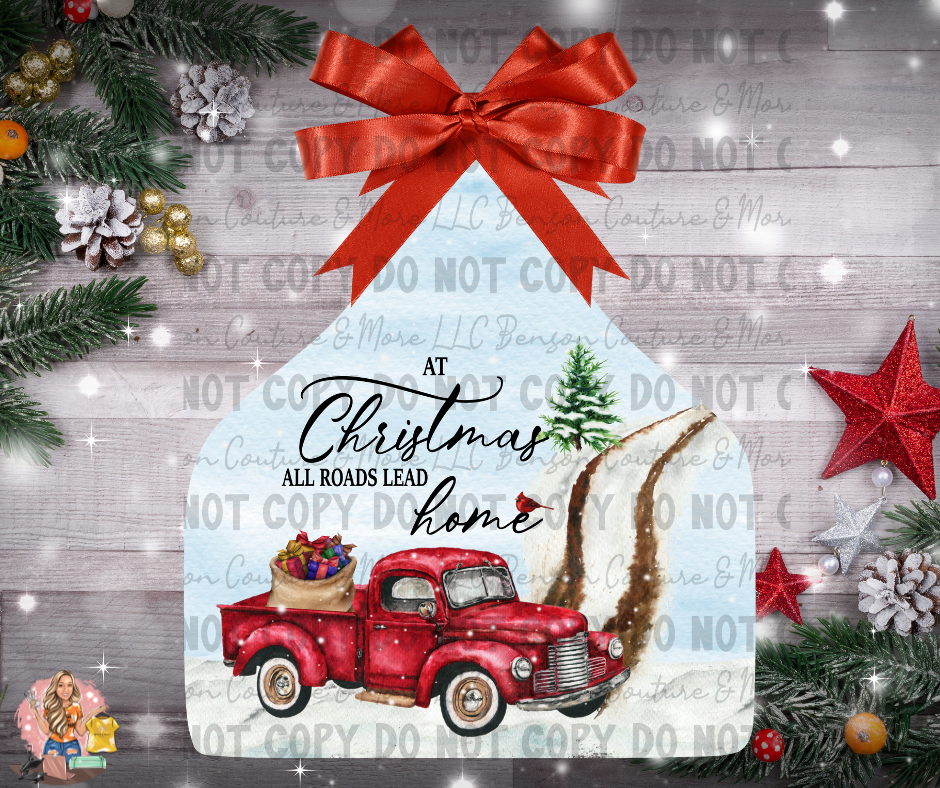 Christmas custom designed 12”x14” Cattle Tag Wall Hanger