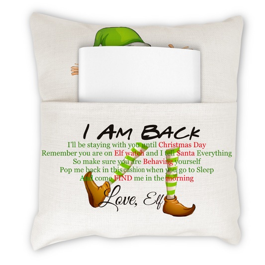 Elf Reading Pocket Pillow