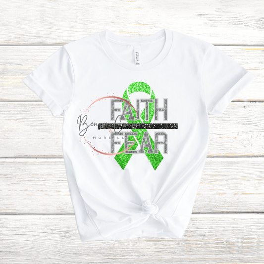 Faith Over Fear-Lime Green Ribbon