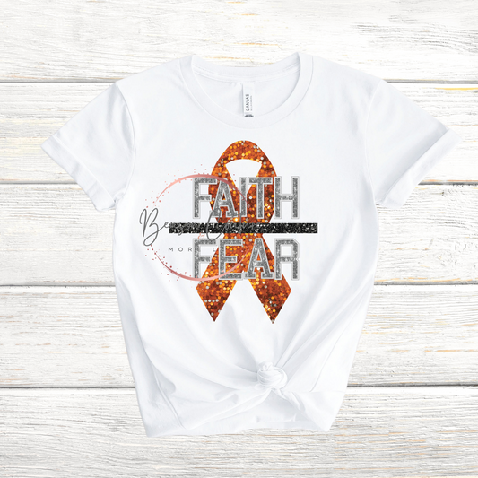 Faith Over Fear-Orange Ribbon