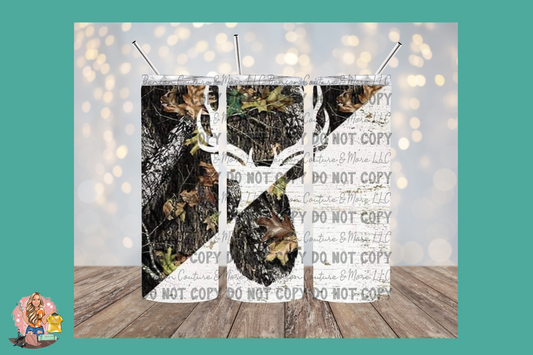Masculine Camo Deer-Tumbler